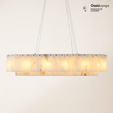 Sawyer Alabaster Rectangle Chandelier 40" 54"LSawyer Alabaster Rectangle Chandelier 40" 54"L#Color_Brass,size_40"